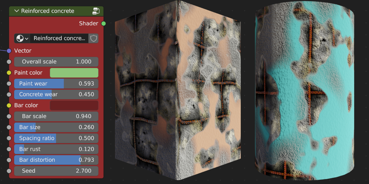Procedural Reinforced Concrete Shader preview image 1